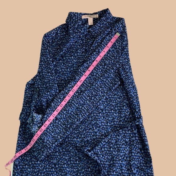 Navy - Abstract Animal Print - Collared Shirt Dress - Picture 7 of 8